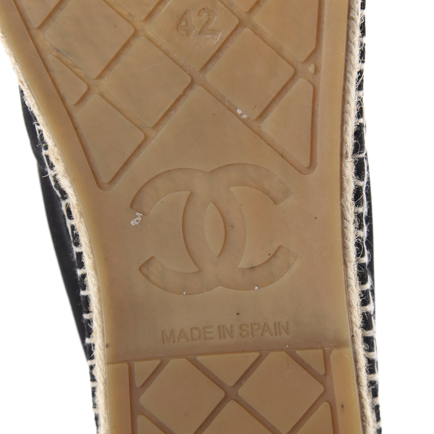 Chanel Velvet Logo Espadrilles 42 Black 6 of 7