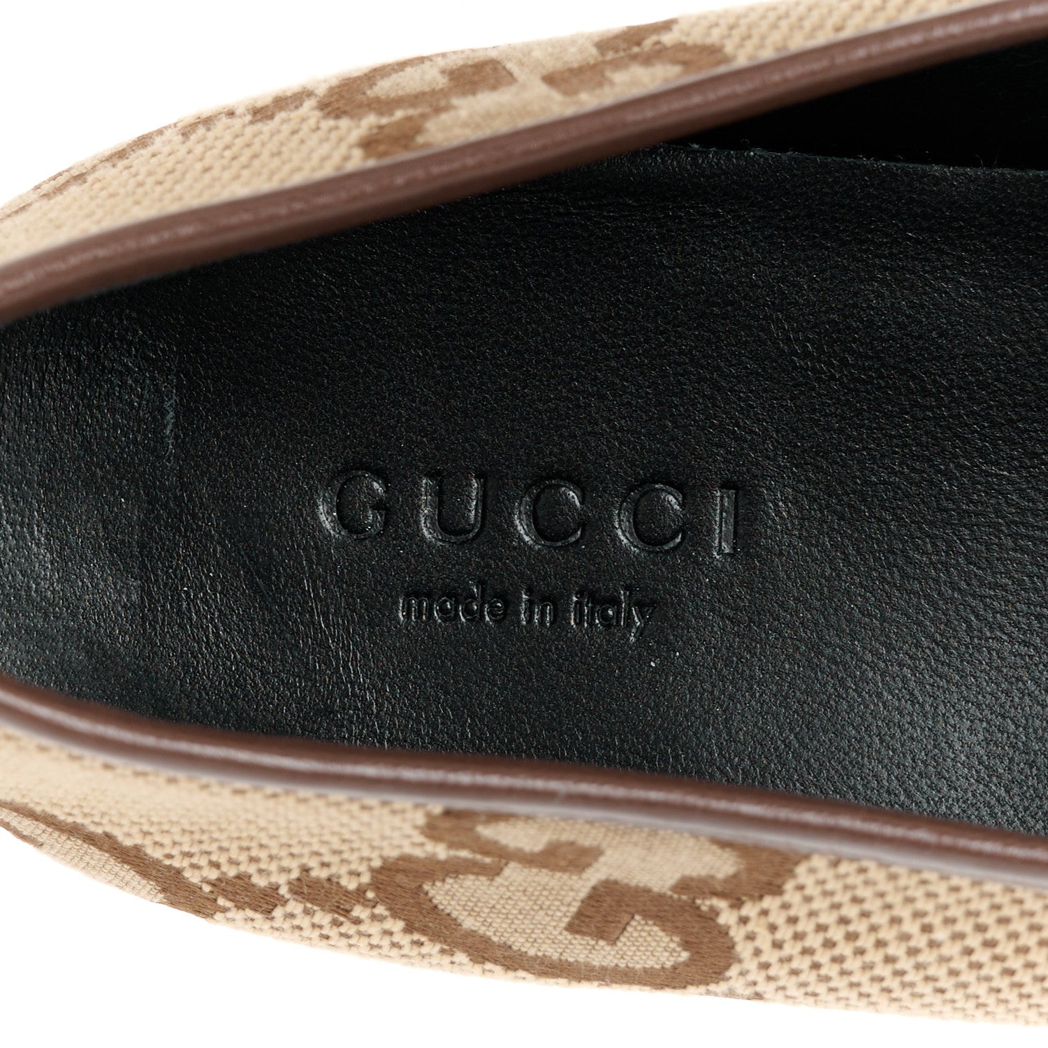 Gucci Monogram Jumbo GG Malaga Kid Horsebit Womens Jordaan Loafers 39.5 Camel Ebony New Acero Beige 7 of 10