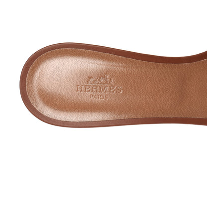 Hermes Calfskin Oasis Sandals 39 Gold 6 of 8
