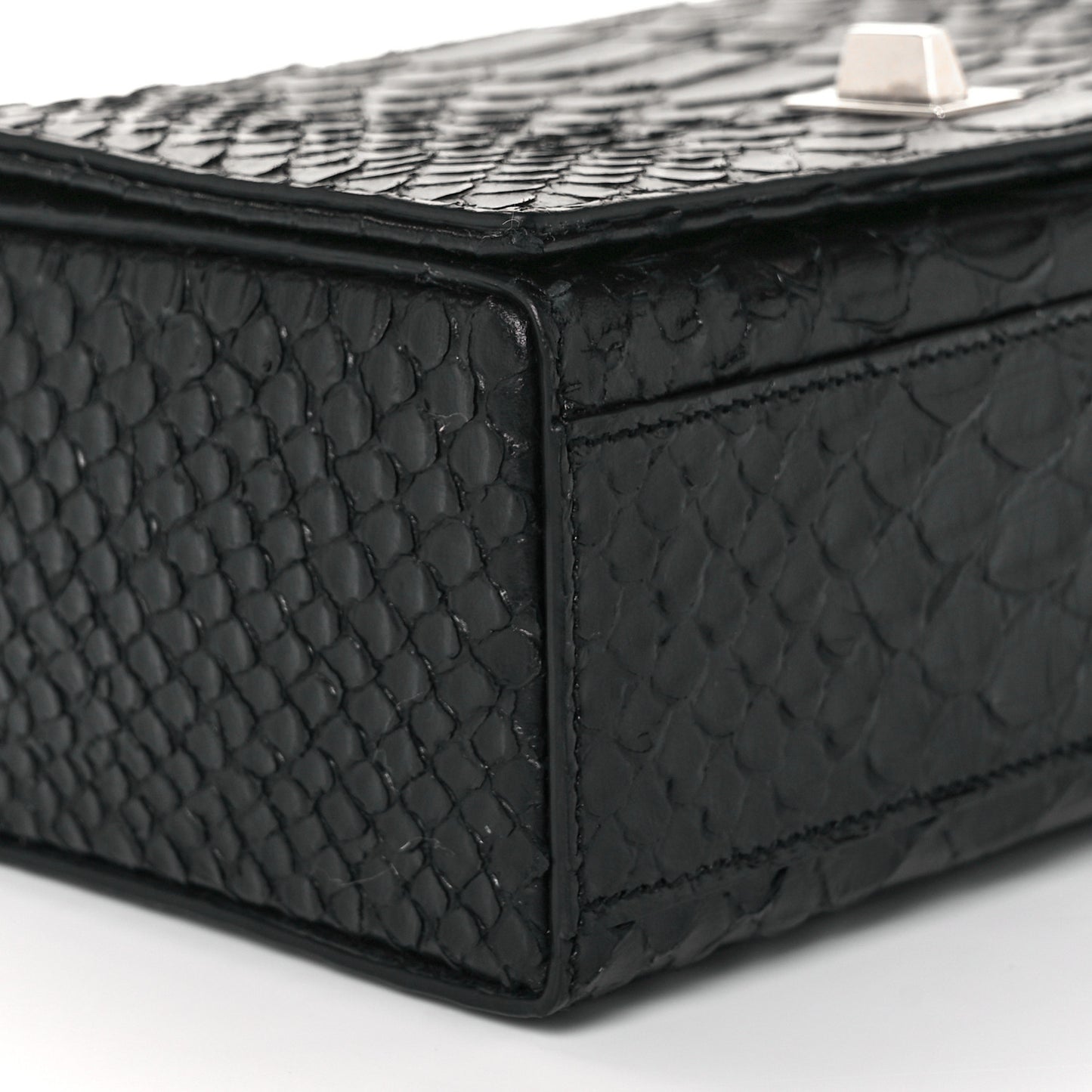 Calfskin Crocodile Embossed Bag Black