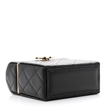 Chanel Lambskin Quilted Small Box With Chain Black 5 of 11