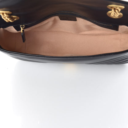 Gucci Calfskin Matelasse Small GG Marmont Shoulder Bag Black 5 of 13