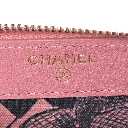 Chanel Goatskin Camellia Zip Coin Purse Pink 6 of 11
