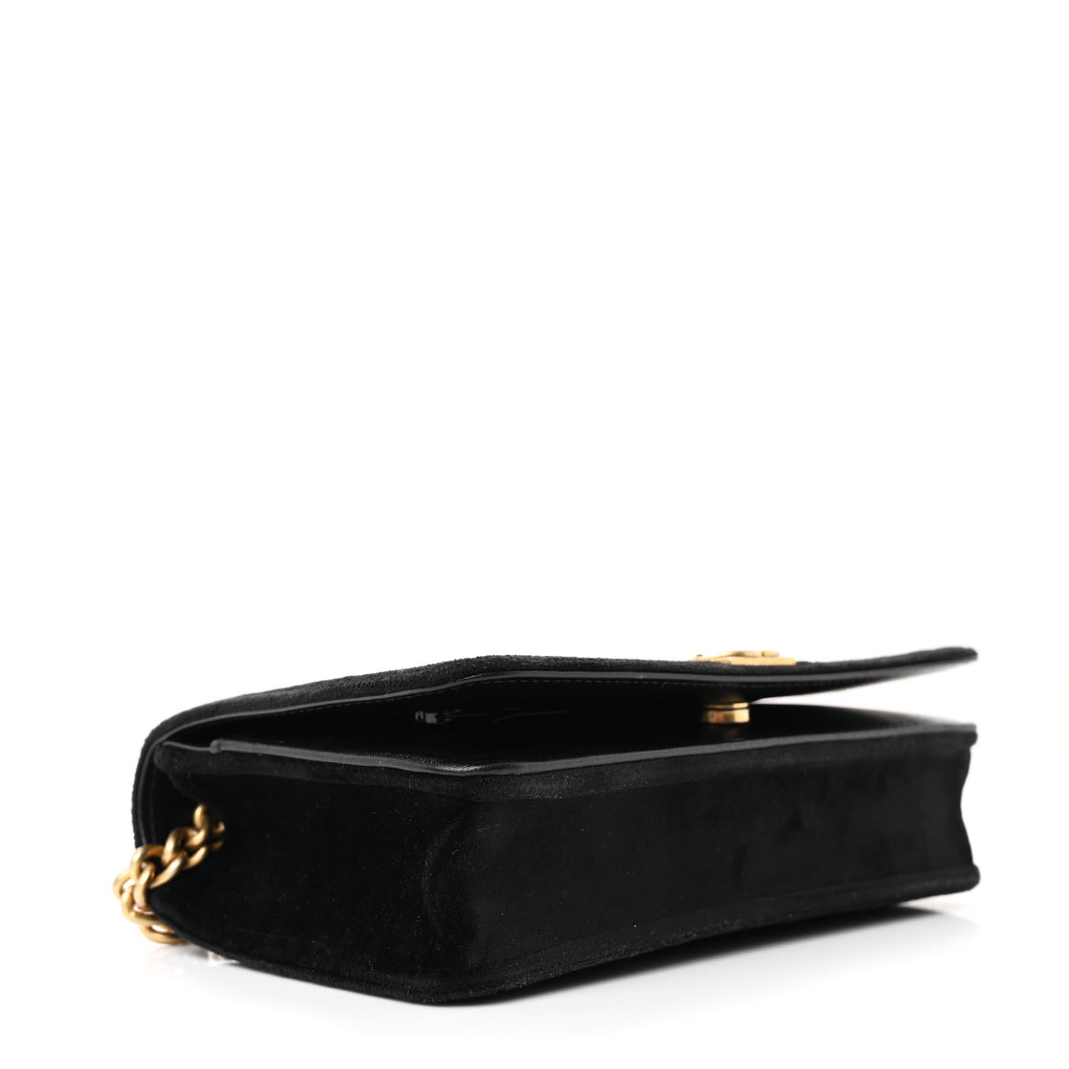 Chanel Velvet Quilted Boy Wallet On Chain WOC Black 4 of 12