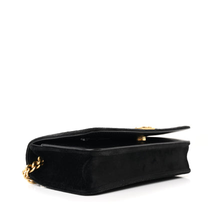 Chanel Velvet Quilted Boy Wallet On Chain WOC Black 4 of 12