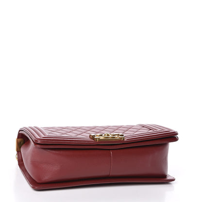 Chanel Lambskin Quilted Medium Boy Flap Burgundy 4 of 12
