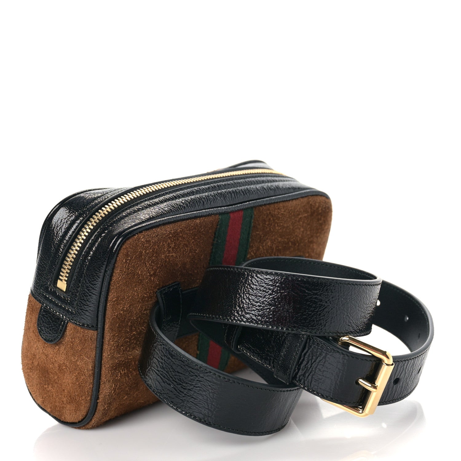 Gucci Suede Small Ophidia Belt Bag 85 34 Brown 3 of 9