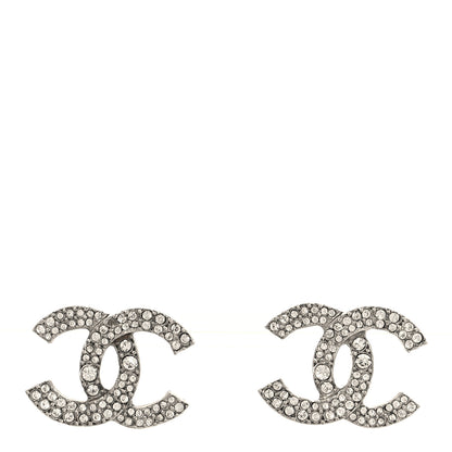 Chanel Crystal CC Earrings Silver 1 of 4