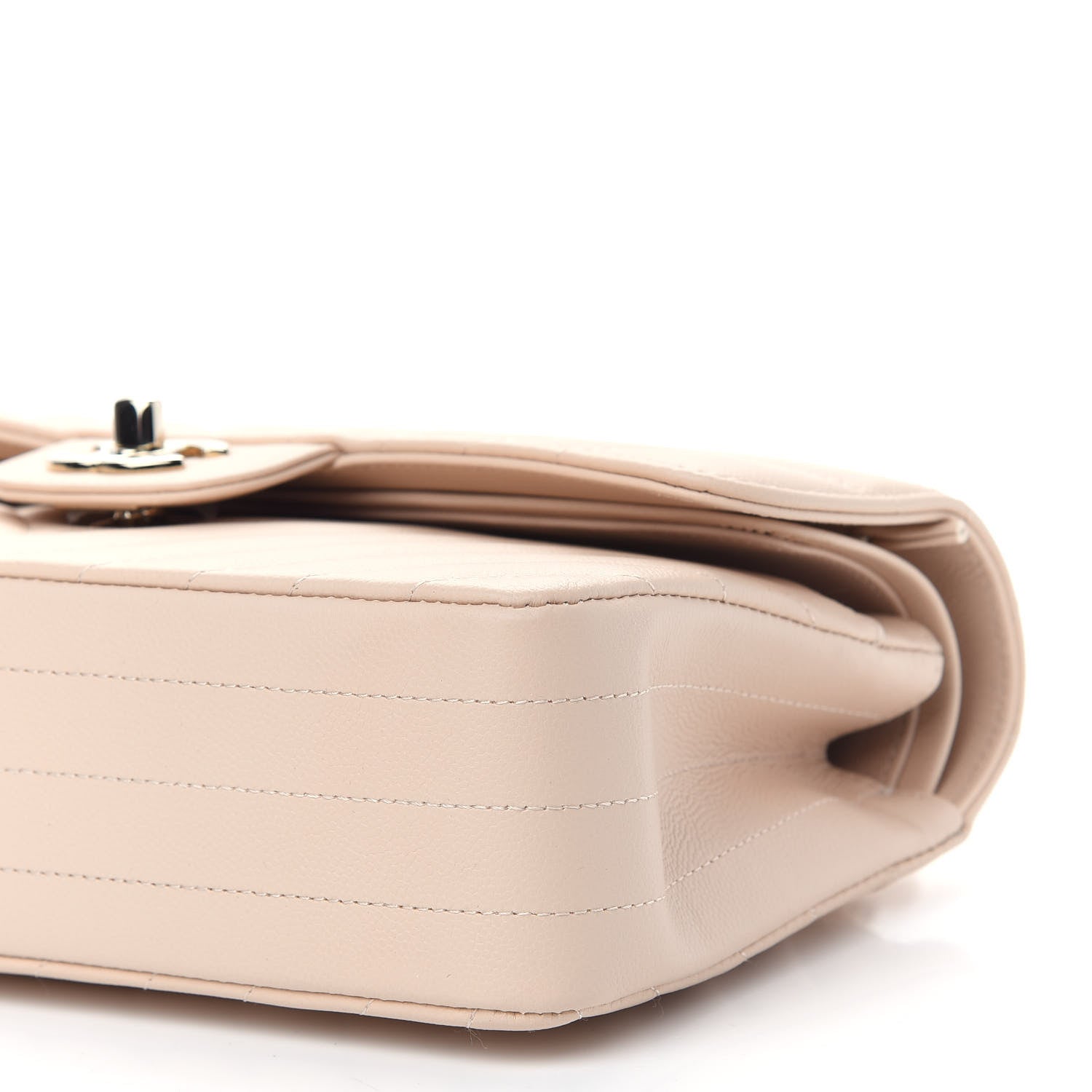 Chanel Caviar Chevron Quilted Small Double Flap Beige 9 of 9