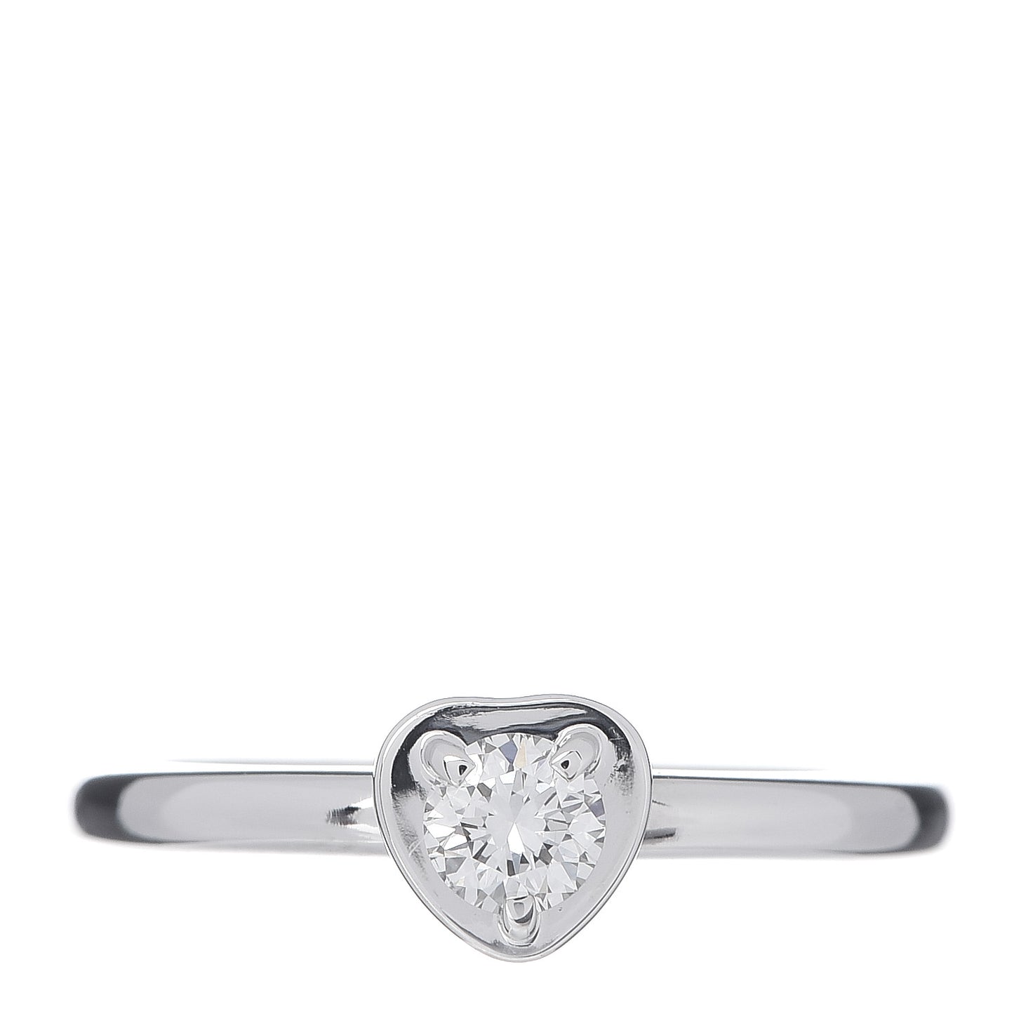 18K White Gold Diamond D'Amour Heart Ring 46 3.75