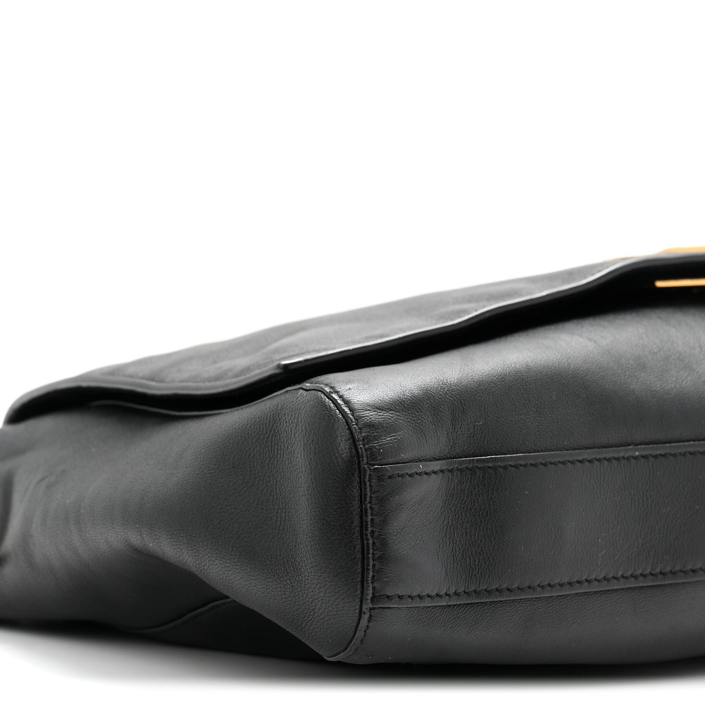 Smooth Calfskin Suede Medium Reversible Monogram Kate Satchel Black