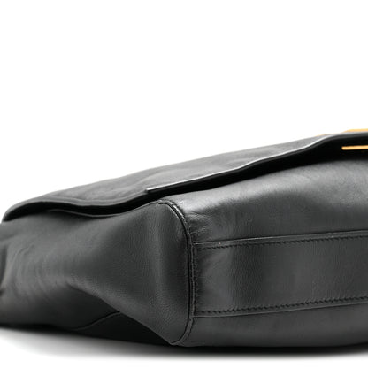 Saint Laurent Smooth Calfskin Suede Medium Reversible Monogram Kate Satchel Black 9 of 10
