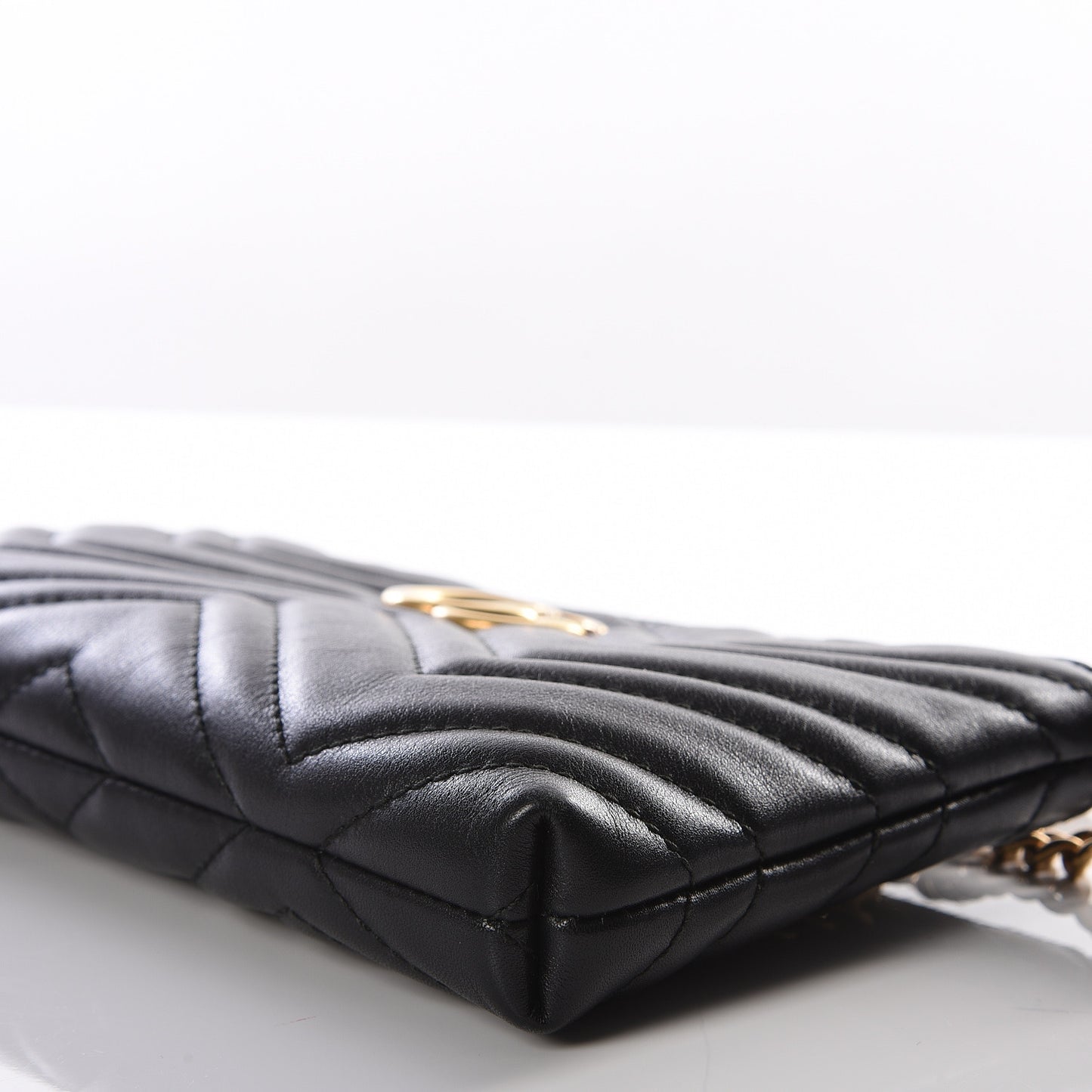 Calfskin Matelasse Mini GG Marmont Chain Bag Black