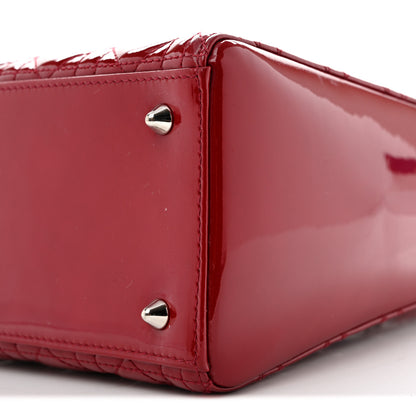 Christian Dior Patent Cannage Medium Lady Dior Red 10 of 16