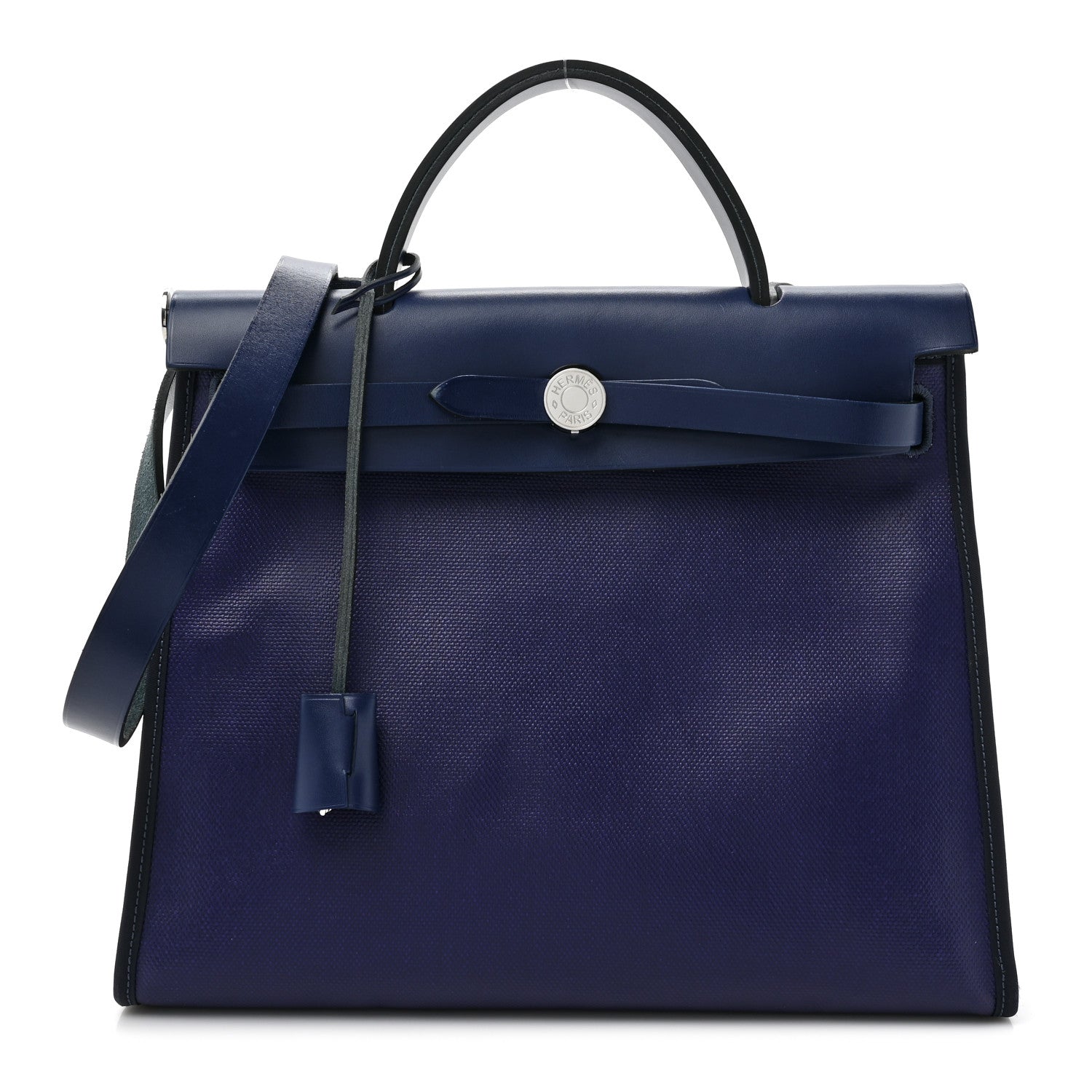 Hermes Toile H Berline Vache Hunter Herbag Zip PM 31 Bleu Encre Bleu Saphir 1 of 17