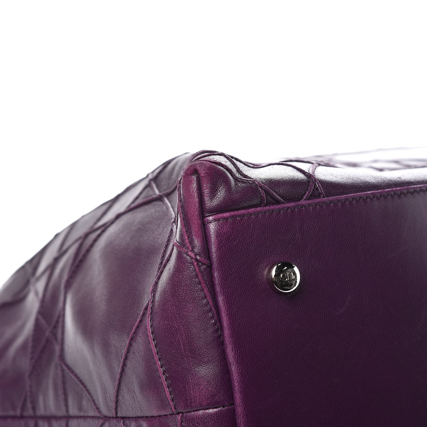 Christian Dior Lambskin Cannage Large Granville Tote Purple 12 of 17