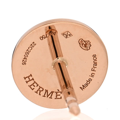 Hermes 18K Rose Gold TPM Ex-Libris Stud Earrings 4 of 5