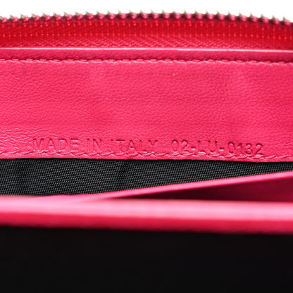 Christian Dior Lambskin Cannage Lady Dior Zip Wallet Fuchsia 7 of 9
