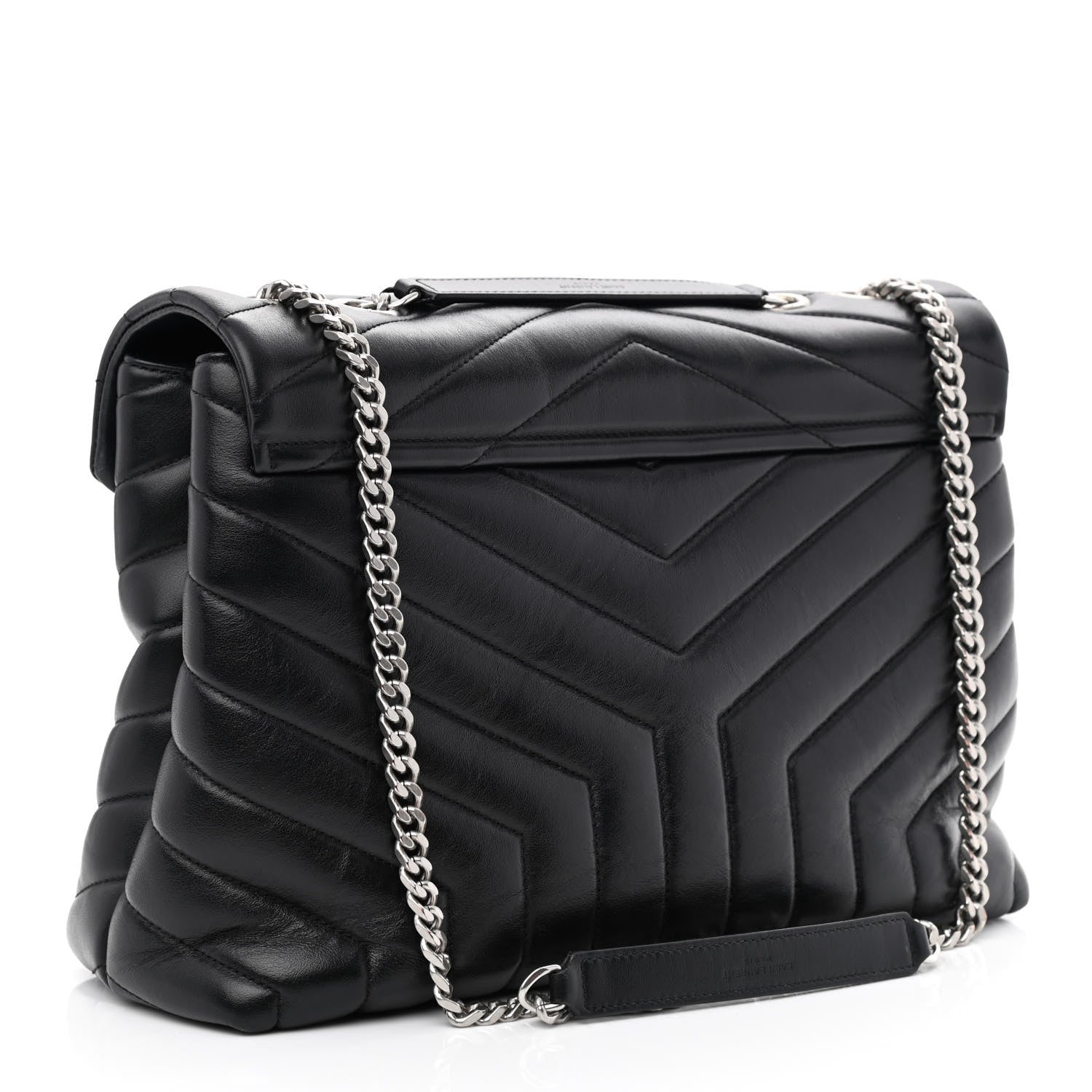 Saint Laurent Calfskin Y Quilted Monogram Medium Loulou Chain Satchel Black 3 of 10