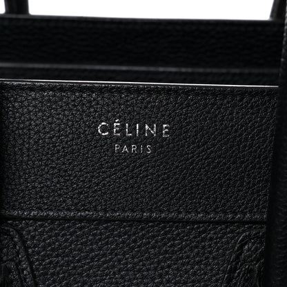 Celine Drummed Calfskin Micro Luggage Black 15 of 15