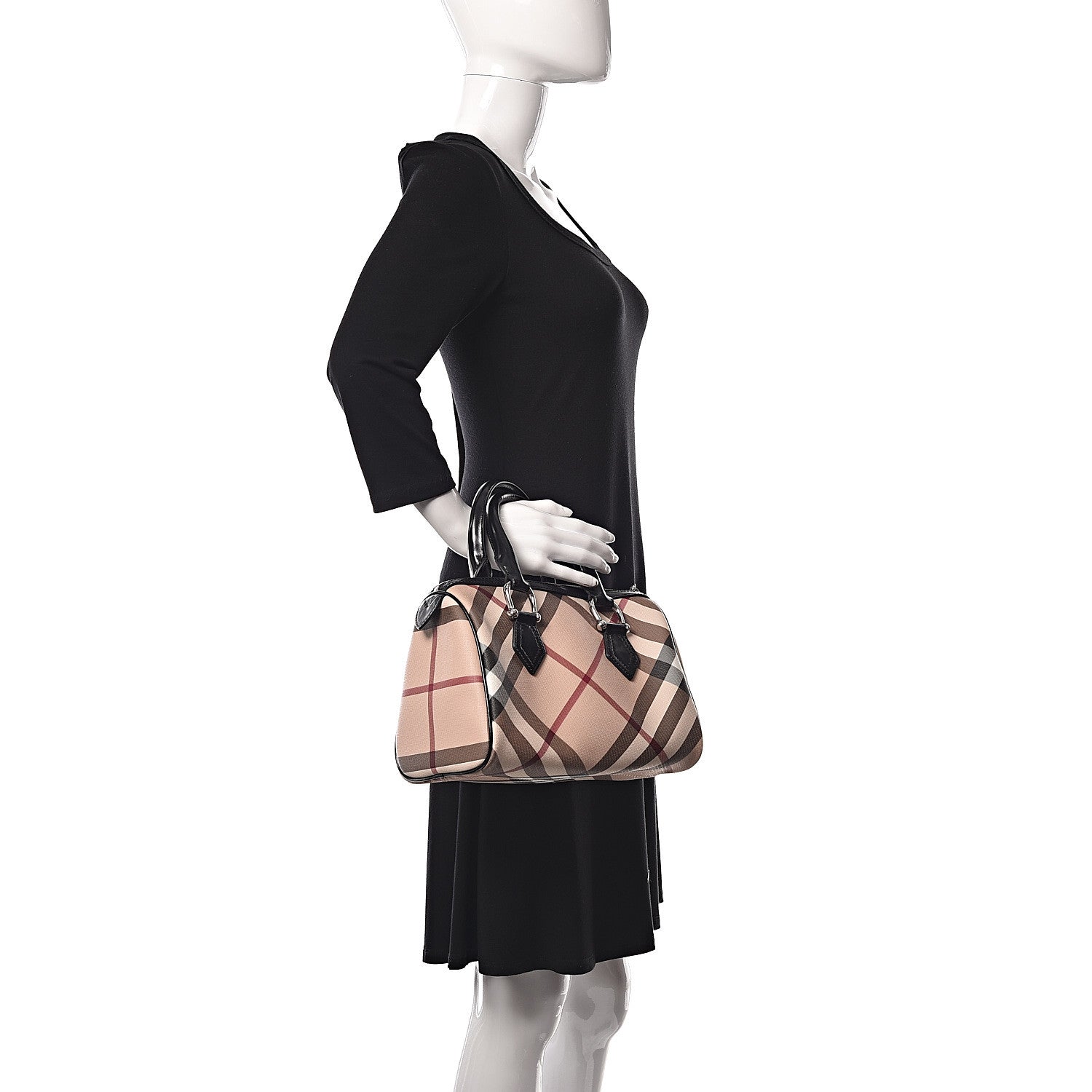 Burberry Nova Check Bowling Bag Black 2 of 10