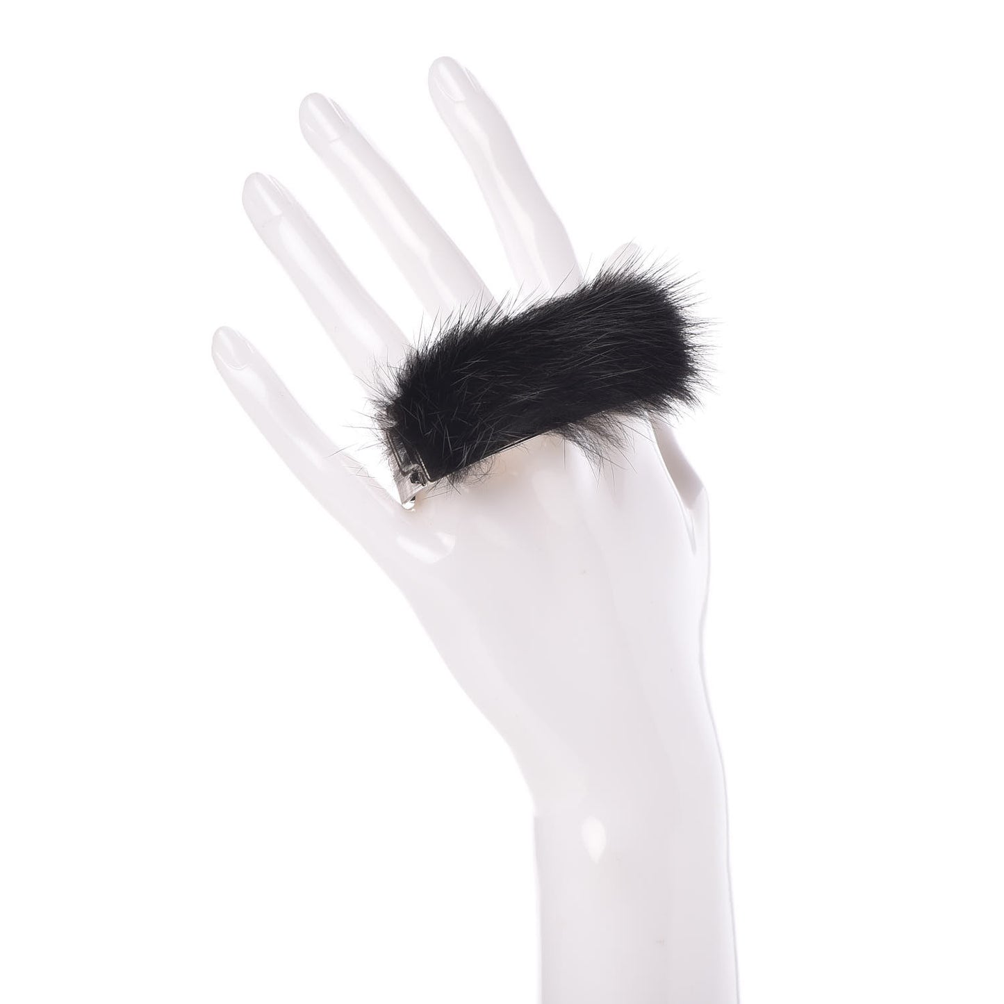 Mink Fur Cuff M Black