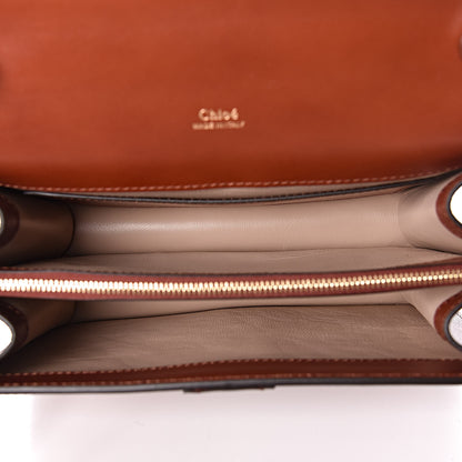 Chloe Shiny Goatskin Calfskin Aby Chain Shoulder Bag Sepia Brown 5 of 9