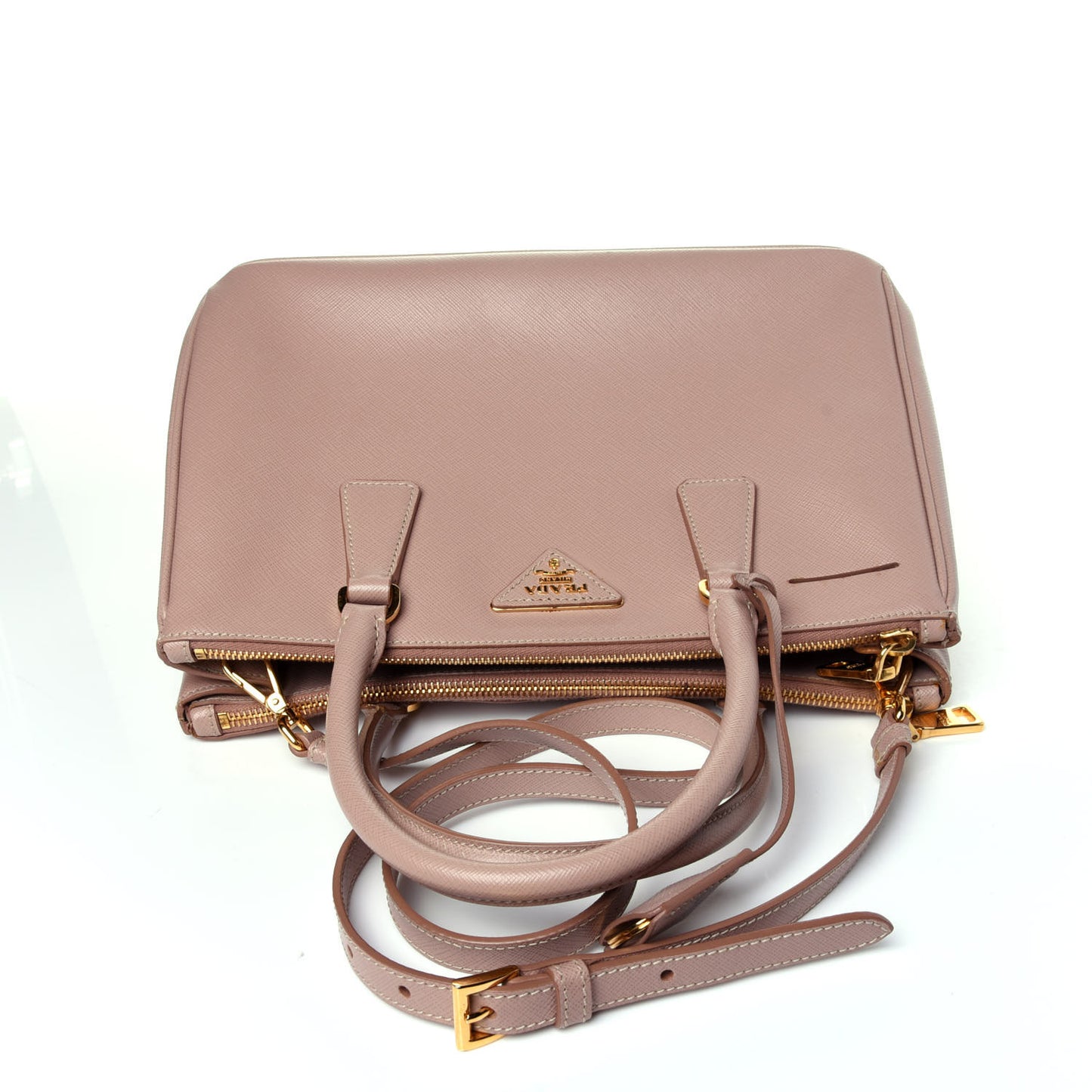 Saffiano Small Galleria Double Zip Tote Cammeo