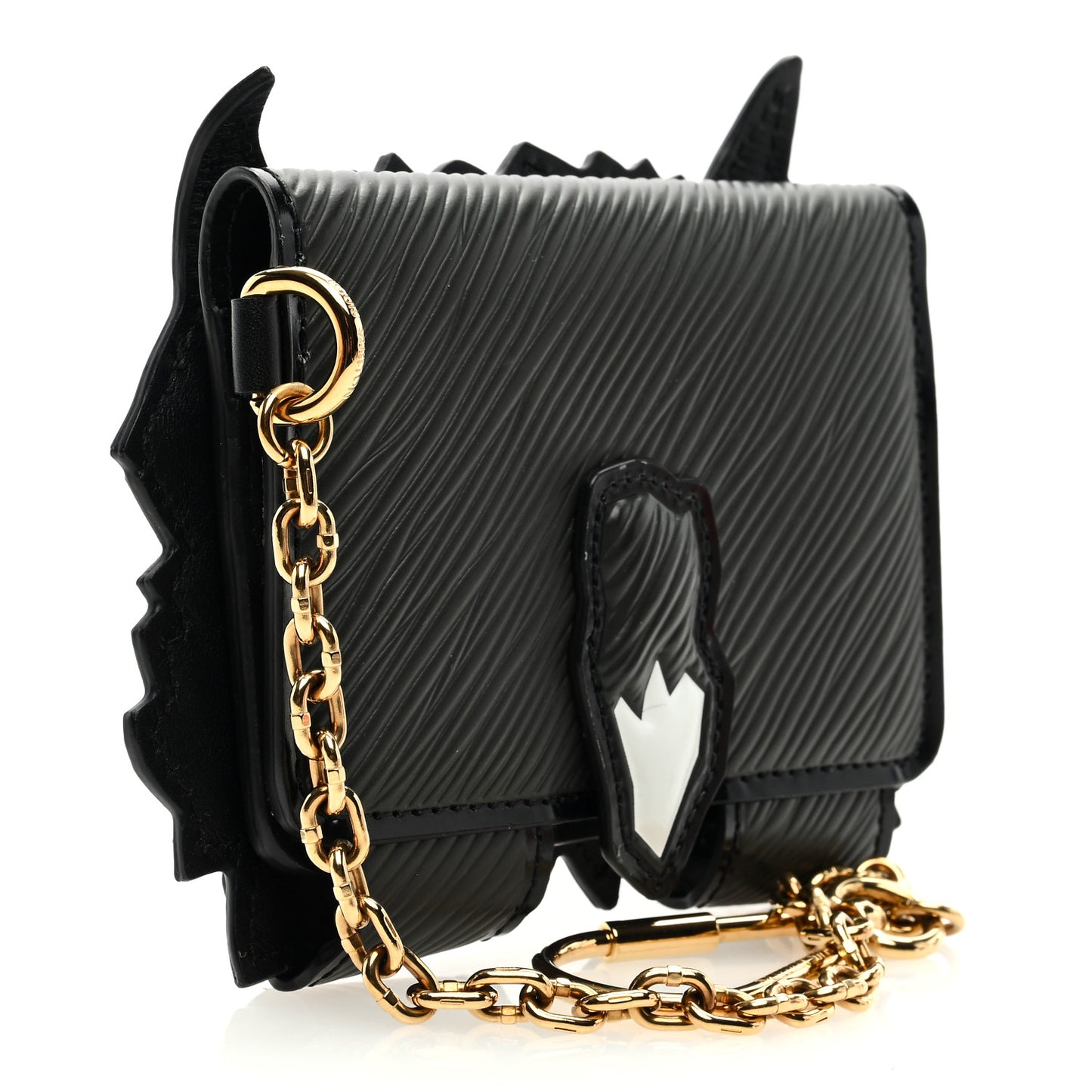 Epi Catogram Calfskin Cat Card Holder Black