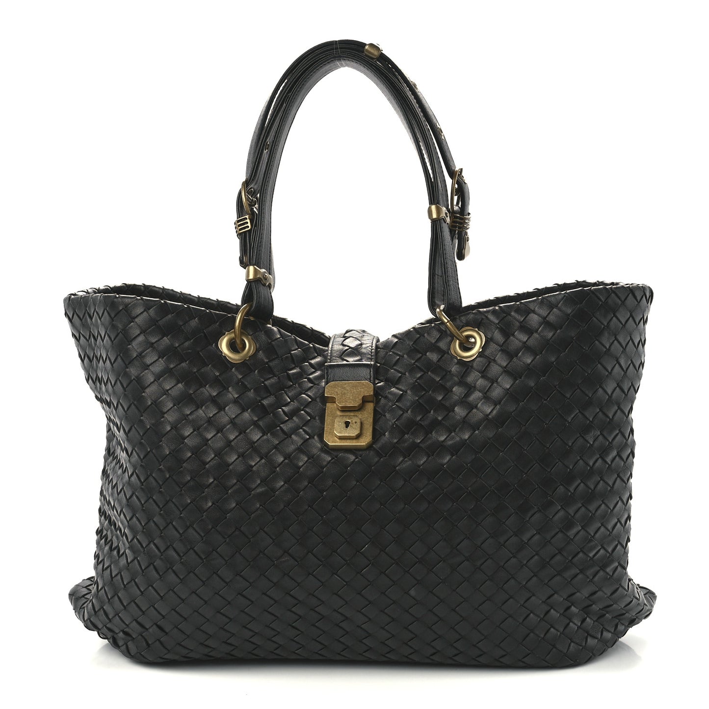 Nappa Intrecciato Large Capri Tote Ebano