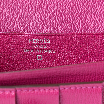 Hermes Shiny Alligator Bearn Wallet Rose Scheherazade 6 of 10