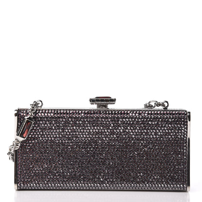 Judith Leiber Swarovski Crystal Minaudiere Clutch Silver Purple 2 of 10