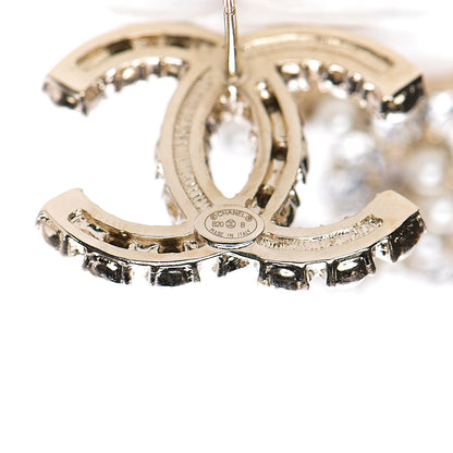 Chanel Pearl Crystal CC Earrings Gold 3 of 3