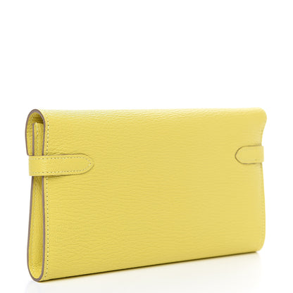 Hermes Chevre Mysore Kelly Longue Wallet Lime 2 of 10