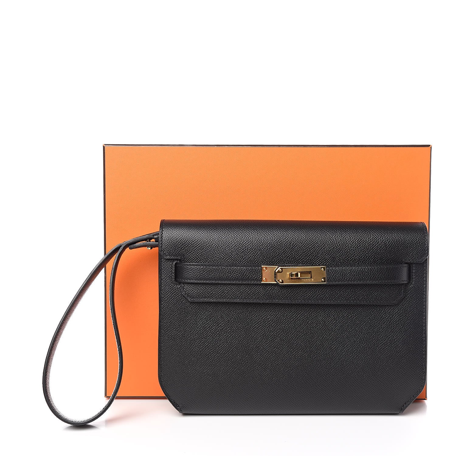 Hermes Epsom Kelly Depeches 25 Pouch Black 11 of 11