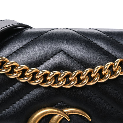 Gucci Calfskin Matelasse Mini GG Marmont Shoulder Bag Black 8 of 10