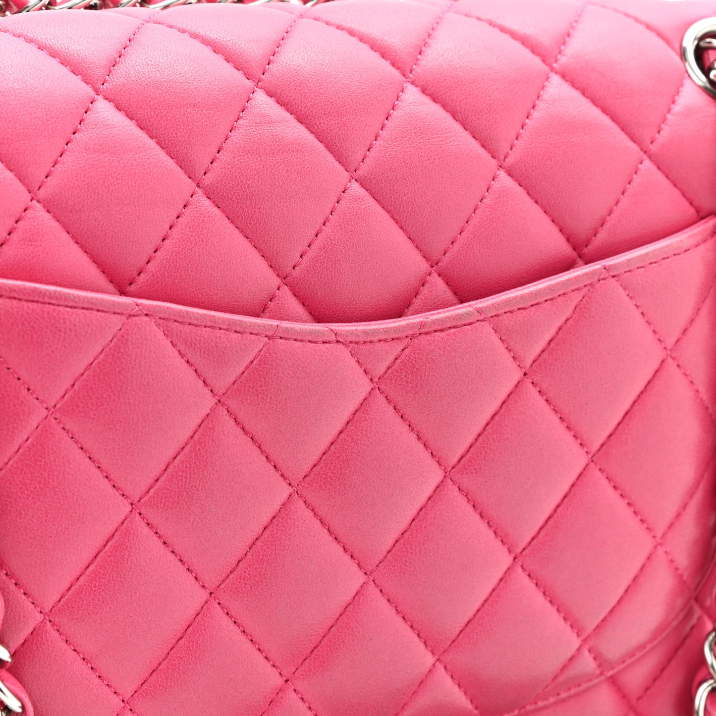 Lambskin Quilted Medium Double Flap Pink