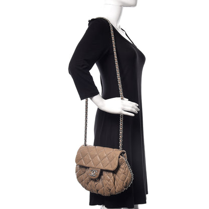 Chanel Washed Lambskin Quilted Medium Chain Around Messenger Taupe 2 of 24