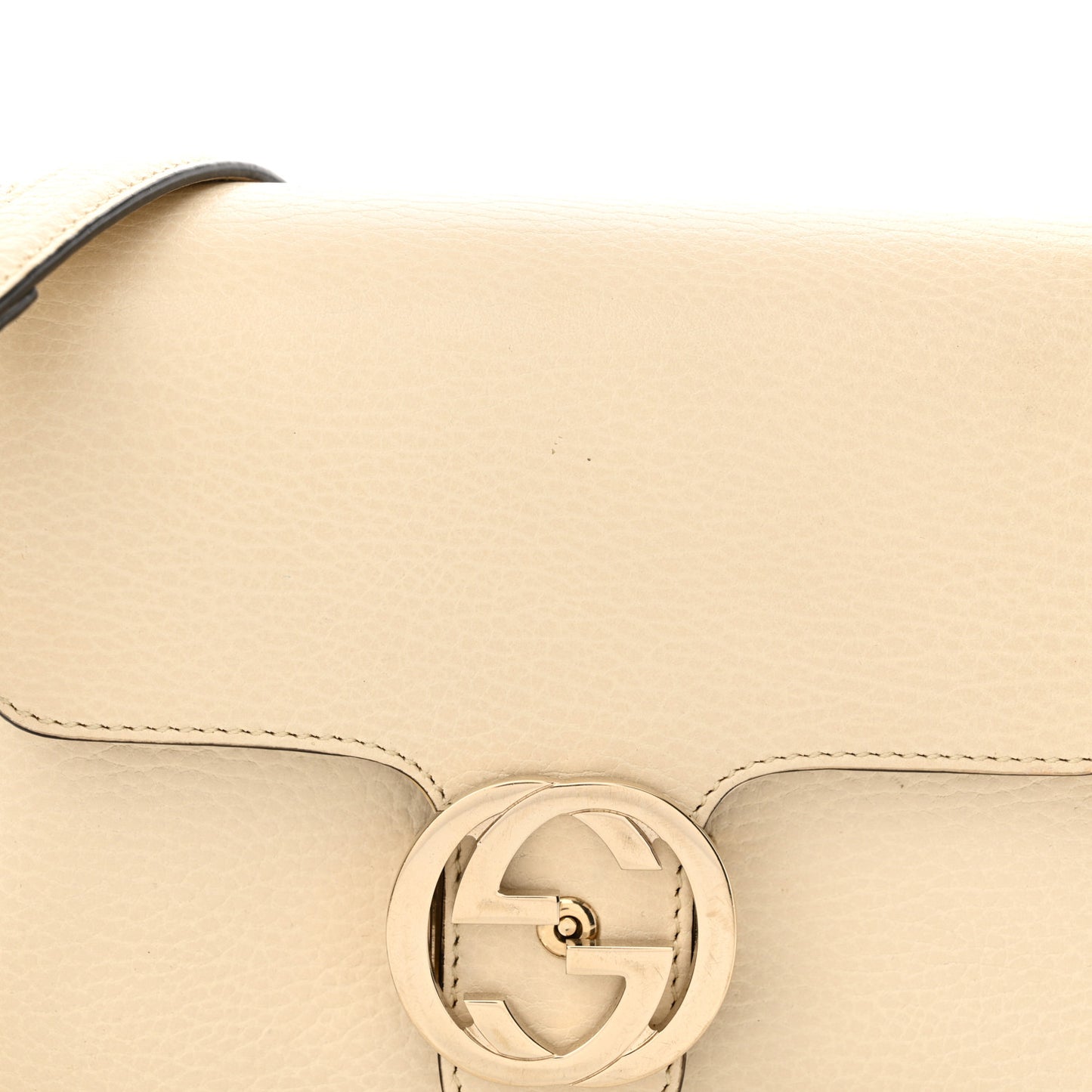 Dollar Calfskin Interlocking G Crossbody Bag Mystic White