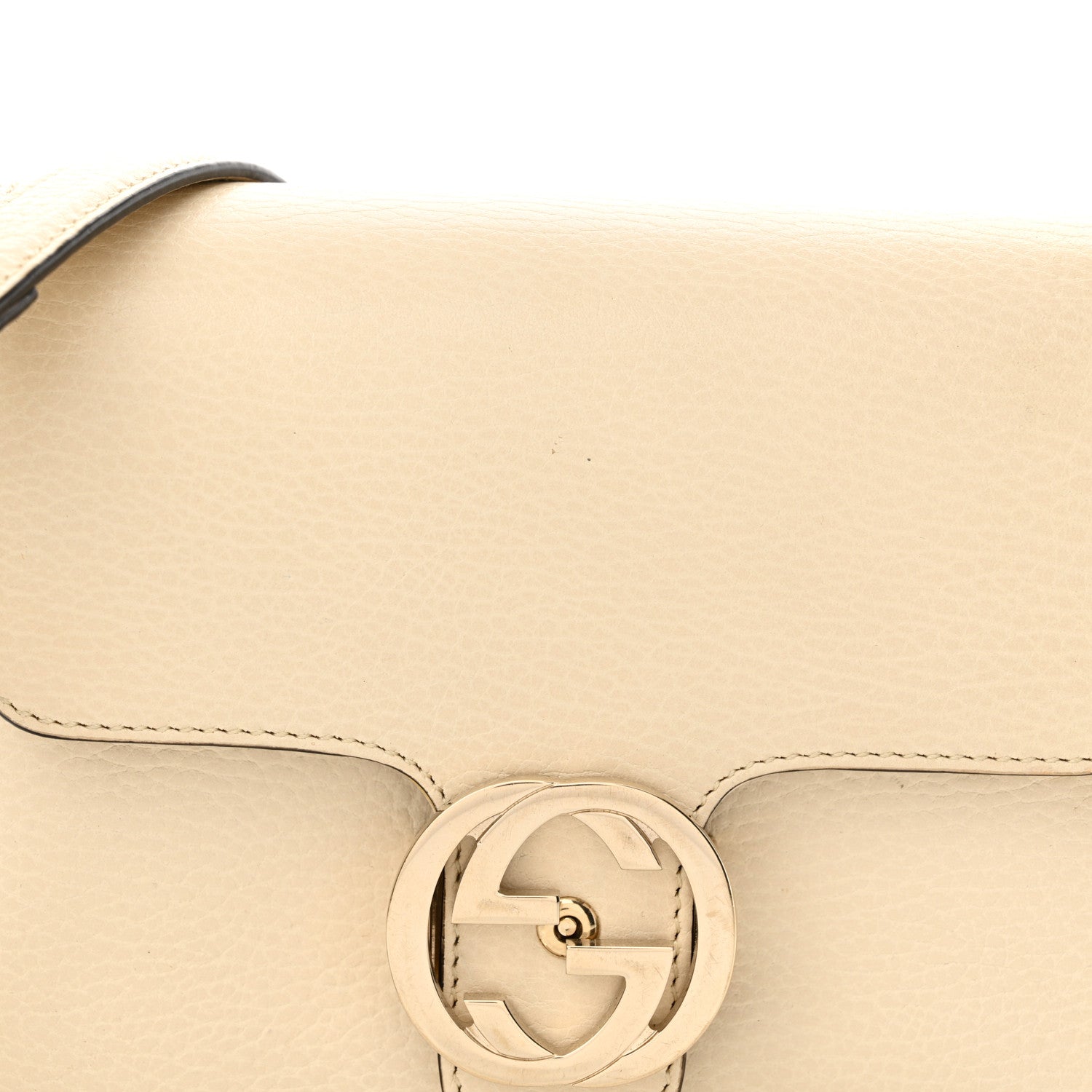 Gucci Dollar Calfskin Interlocking G Crossbody Bag Mystic White 8 of 14