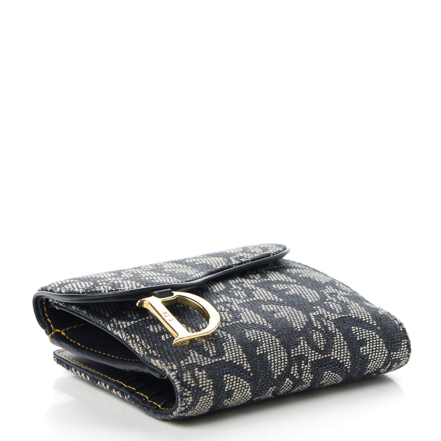 Christian Dior Monogram Compact Saddle Wallet Blue 4 of 11