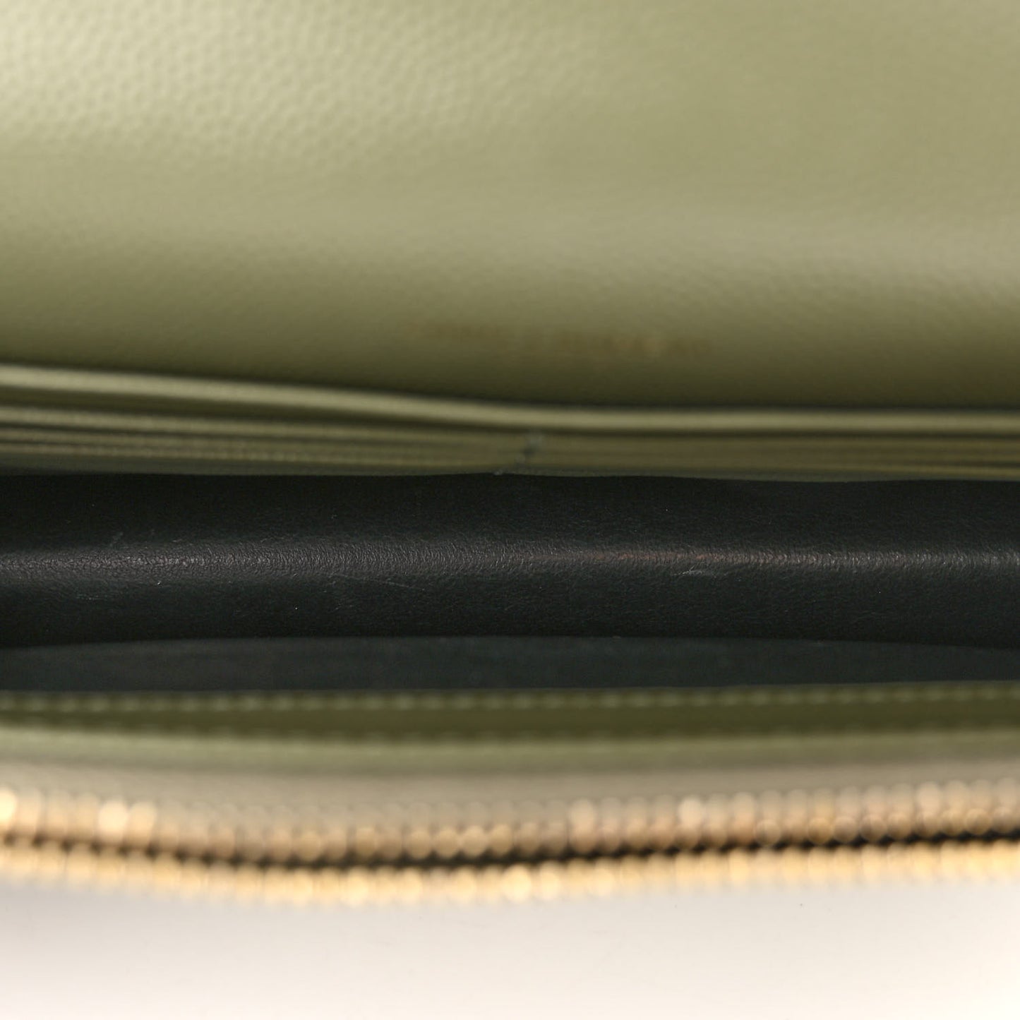 Grain De Poudre Matelasse Chevron Monogram Envelope Chain Wallet Pistache