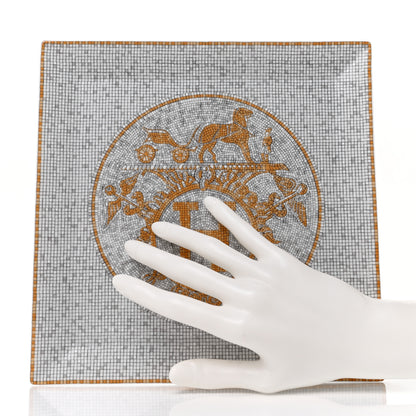 Hermes Porcelain Mosaique au 24 Square Plate 9.1" 2 of 4