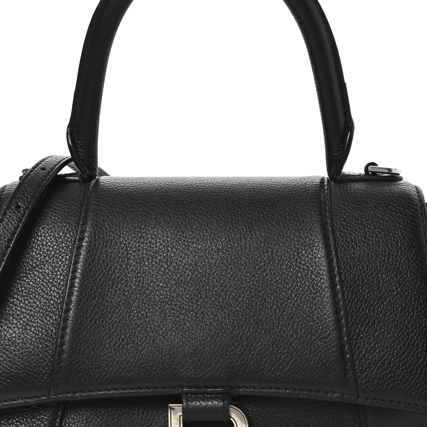 Balenciaga Grained Calfskin Small Hourglass Top Handle Bag Black 8 of 18