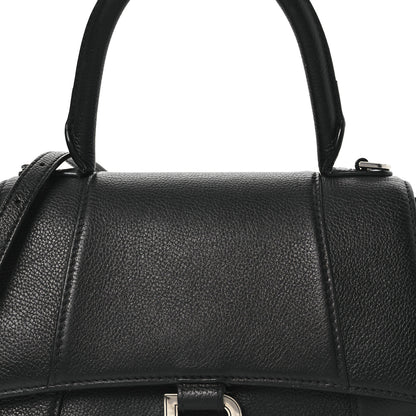 Balenciaga Grained Calfskin Small Hourglass Top Handle Bag Black 8 of 18