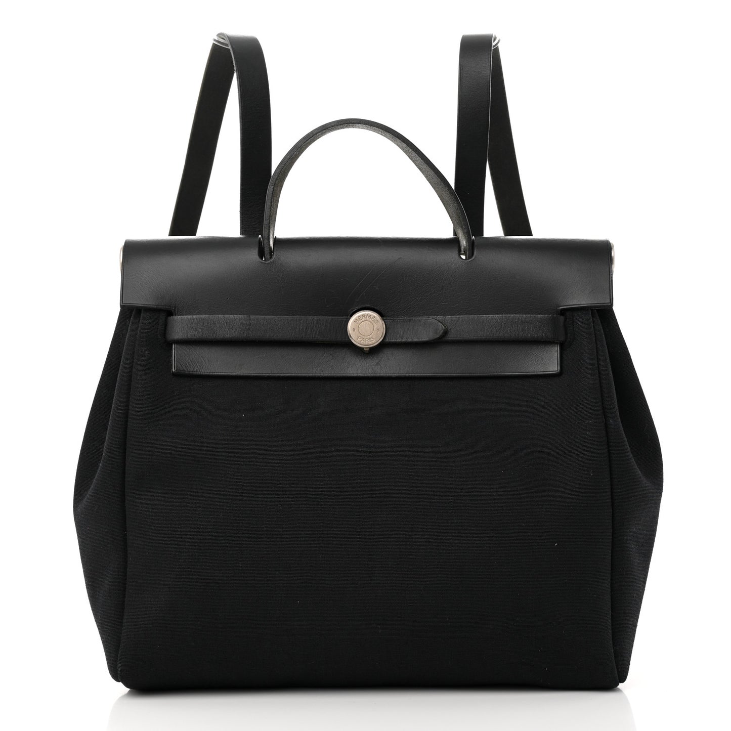 Toile Vache Calfskin Herbag 30 PM Backpack Black