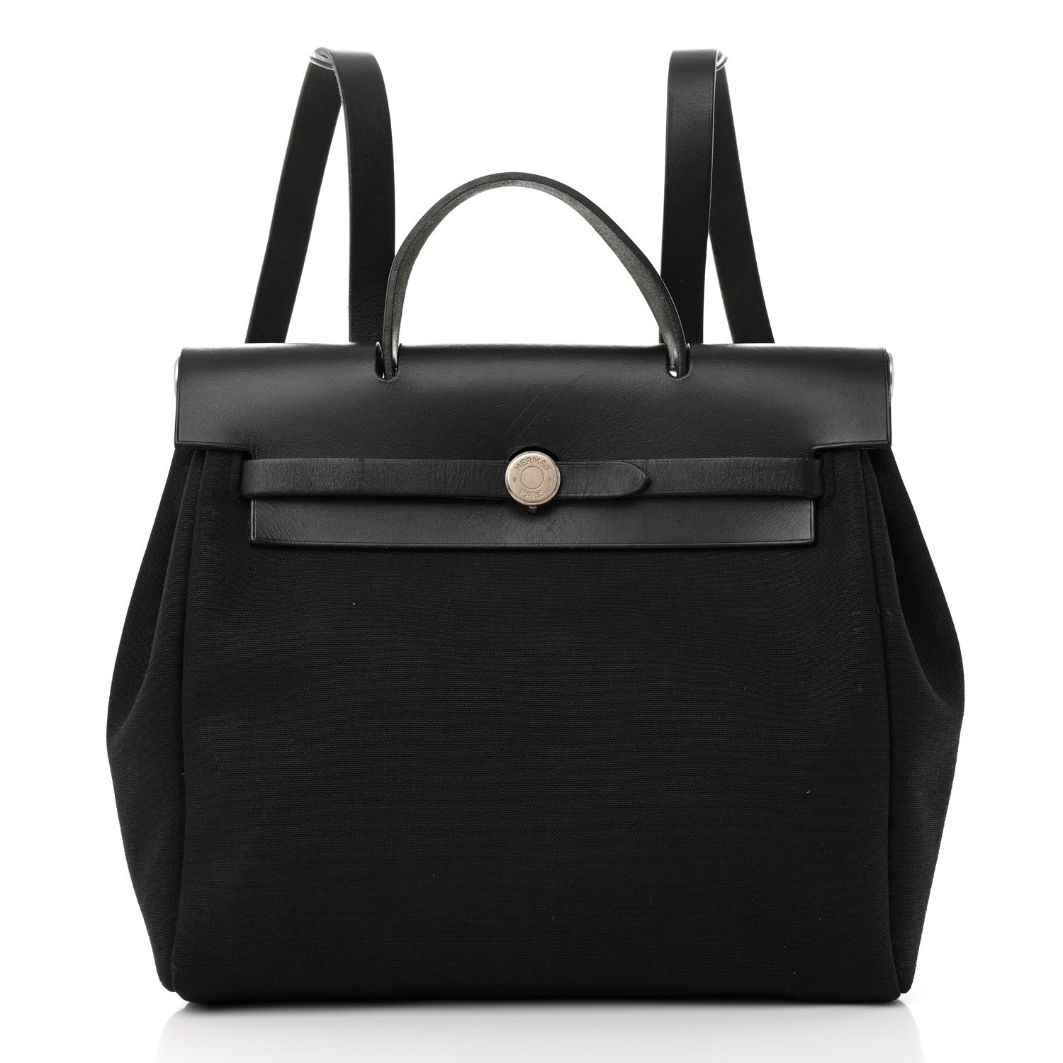 Hermes Toile Vache Calfskin Herbag 30 PM Backpack Black 3 of 20