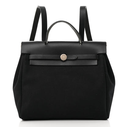 Hermes Toile Vache Calfskin Herbag 30 PM Backpack Black 3 of 20