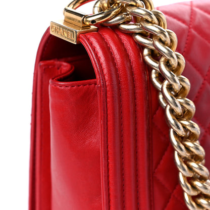 Chanel Lambskin Quilted Medium Boy Flap Red 17 of 20