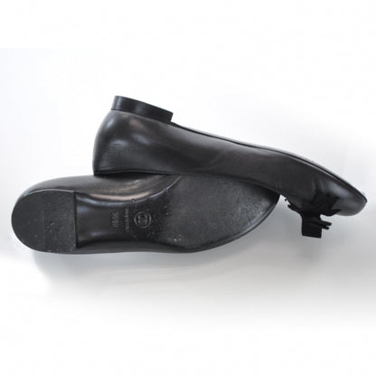 Chanel Leather CC Bow Ballet Flats 36.5 Black 4 of 9